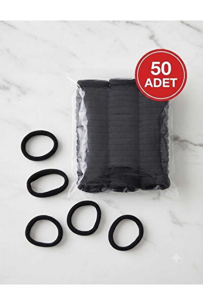 invictus design Kadın Siyah 50'li Havlu Lastik Toka