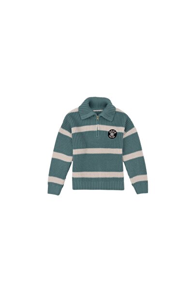 U.S. Polo Assn. سترة بياقة بولو كريمية للفتيات