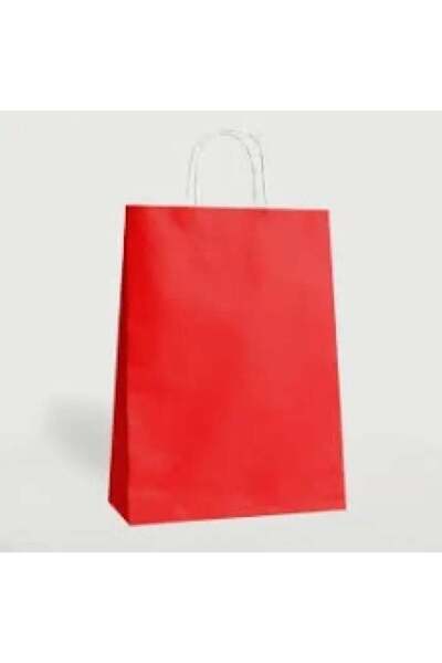 Jenerik حقيبة هدايا كيكا بمقبض ملتوي 25x12x31 أحمر