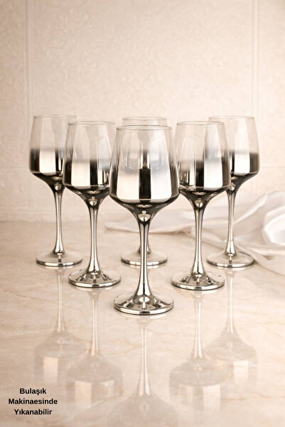 rova tr Lal Kadeh Series 6-Piece Glass Titanium Coated Footed Goblet Set - Mo...