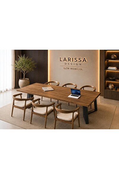 larissa design masa takımı (kütük masa 6 sandalye)