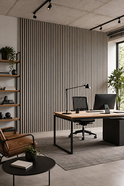 Yapı Muğla Gri Akustik Duvar Paneli 60x280 cm PVC Kaplama Dekoratif Panel
