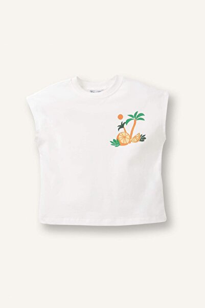 DeFacto Tricou cu gât rotund și imprimeu cu palmieri pentru bebeluși băieți H...