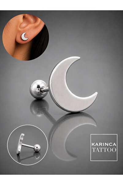 Karınca Piercing Ay Piercing Moon Hilal Conch Tragus Flat Helix Kıkırdak Kula...