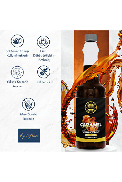 By Tüfekçi Toffee Nut Aromalı Kahve Şurubu 750 ml Şurup Pompası 3 Cl Avantajlı Set