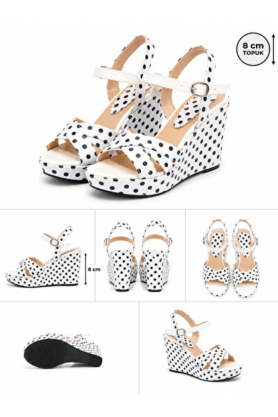 DYG STORE Polka Dot Crossed Strap Padded Women's Sandals