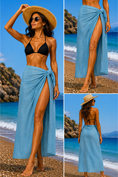 Pareo Solid Color Soft Textured Pareo, Beach Shawl