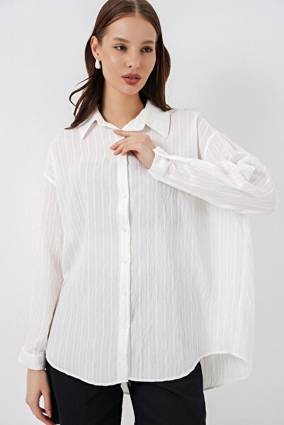 Hiccup Bdart Buttoned Oversize Striped Shirt