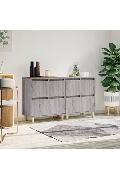 Concept Servante, 2 buc, sonoma gri, 60x35x70 cm, lemn prelucrat