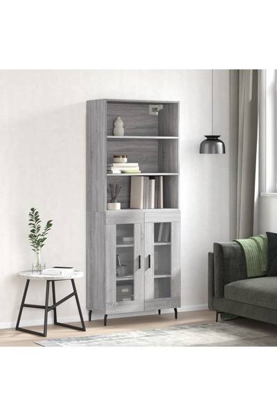 Concept Dulap înalt, gri sonoma, 69,5x34x180 cm, lemn compozit