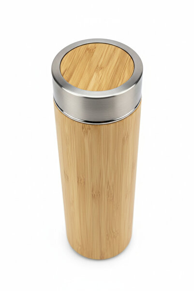 VİBEFLASK 500 ml 304 Paslanmaz Çelik Bambu Termos - Kendinden Süzgeçli Filtre...