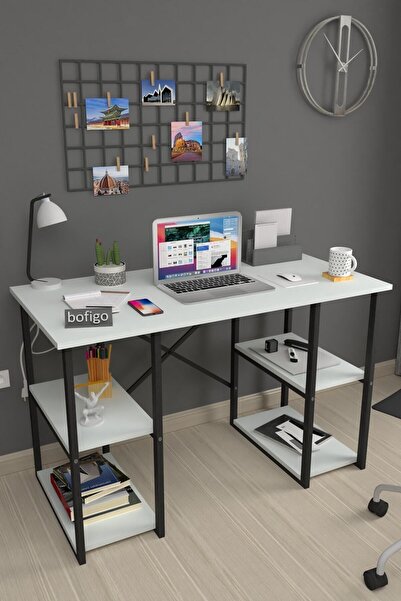Bofigo 60X120 cm 4 Raflı Çalışma Masası Laptop Bilgisayar Masası Ofis Ders Ye...