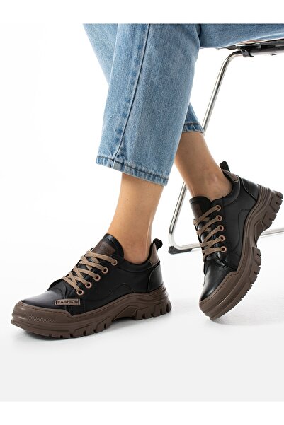 Alemdar Shoes DESİ Siyah Bağcıklı Kadın Spor Ayakkabı