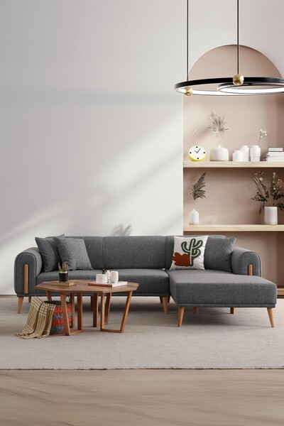 Ak sofa LEON SAĞ KÖŞE GRİ
