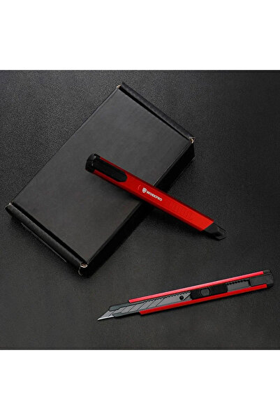 Genel Markalar WP212020 9MM Alüminyum Kasa Cep Askılı Maket Bıçağı (KIRMIZI)