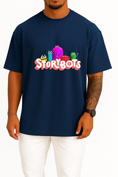 Bahriyeli Collection Oversized Storybots Chest Design Unisex T-Shirt