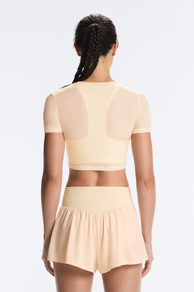 Oysho Sheer detaylı kısa kollu tank top
