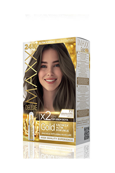 MAXX DELUXE Golden Beauty Set Saç Boyası 7.11 Yoğun Küllü Kumral