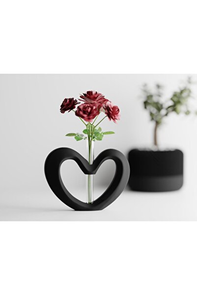 Sani Vază „Inimă de Ziua Îndrăgostiților” 179x43xÎ133mm - Negru închis