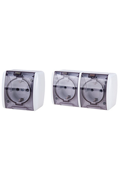 EvoTools Professional Priză Schuko cu capac PT 2001 dublă