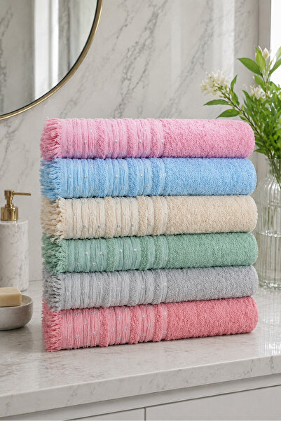 Bella Home 50X90 cm Colorful Şehzade Jacquard Towel Set |   6 Pieces |   100%...
