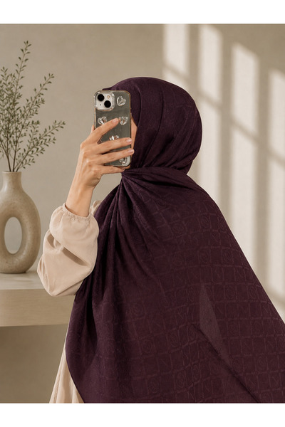 MODA İmannoor Stil Baklava Desen Şal Zarif ve Şık