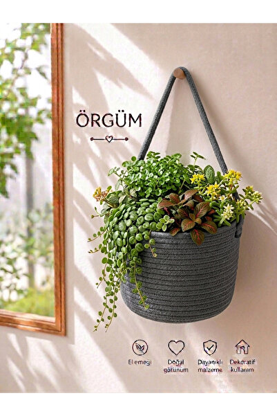 ÖRGÜM Coș Organizator decorativ multifuncțional Organizator de flori 15x15 cm...