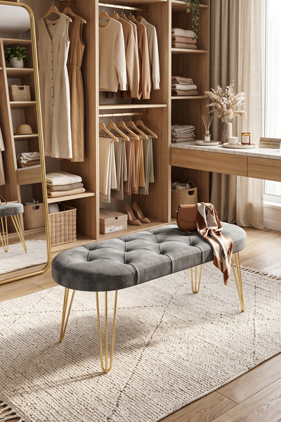 Zem Louca Bench, Gri Gold