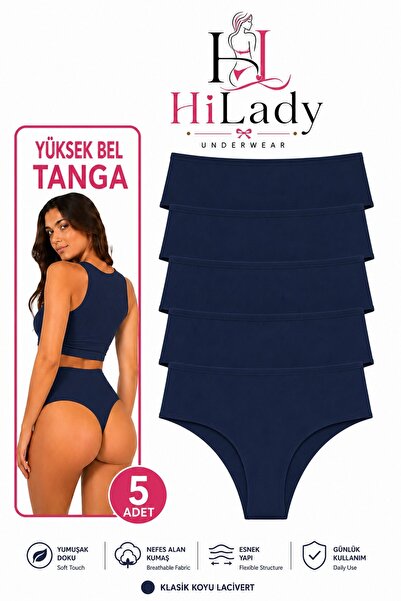 Hilady Ženske tange, tange sa visokim strukom, paket od 5 komada, tange od pa...
