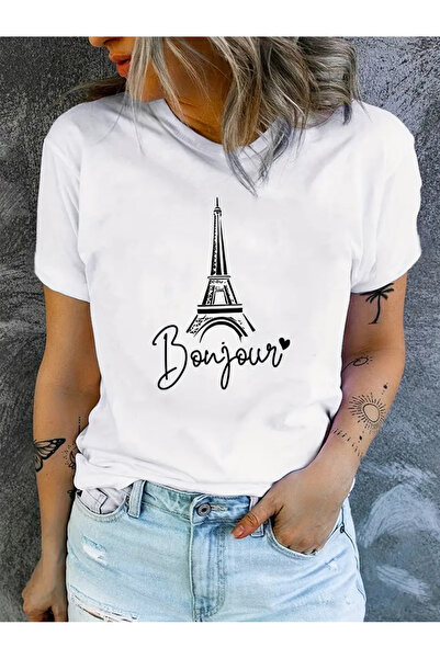 Pink Sky Zdravo Štampano uniseks Oversize kroj okrugla kragna T-shirt