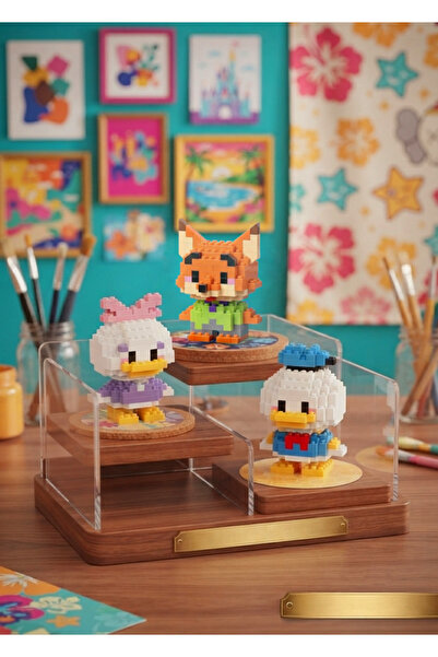 Lilibin Nick Wilde Ve Donald Duck Ve Daisy Duck 3'lü Set 3D yapboz Set - Mikr...