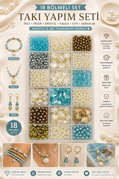 By MO Accessories Yaz Sezonu İnci Deniz Yıldızı Deniz Kabuğu Cam Boncuklarla ...