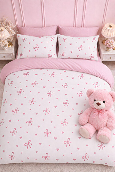 Sheri Home Tekstil Lastikli Çarşaflı Tek Kişilik Nevresim Takımı SWEETHEARTMO...