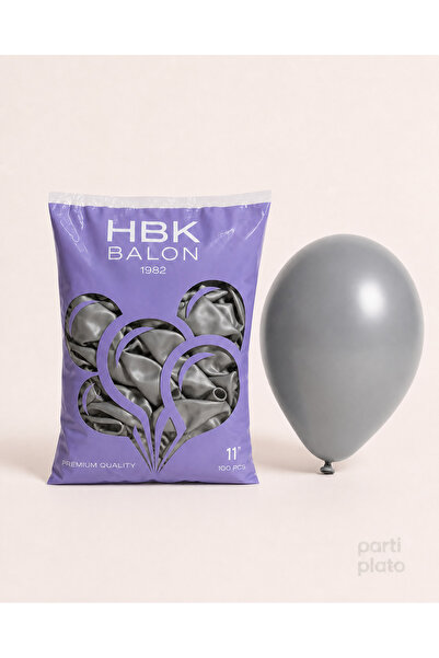 HBK Balon بالون باستيل 11 بوصة Hbk رمادي 100 قطعة