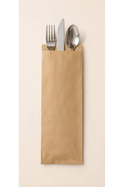 ecenplast Çatal Kaşık Kılıfı Kraft Baskısız 7 X 27 X 4,5 Cm 1 Kg 295 Adet