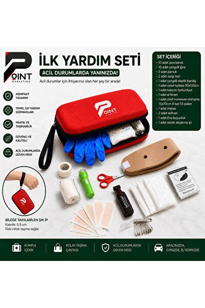 point marketing Araç İlk Yardım Seti Trafik Kanununa Uygun Tam Donanımlı İlk ...
