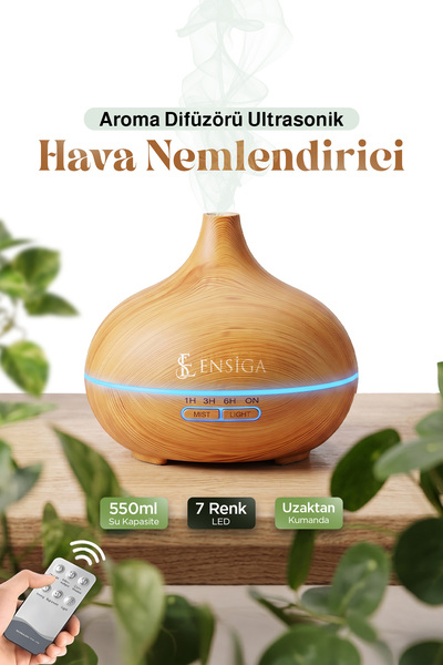 EN SİGA Uzaktan Kumandalı 550ml Aroma Difüzörü Ultrasonik Hava Nemlendirici B...