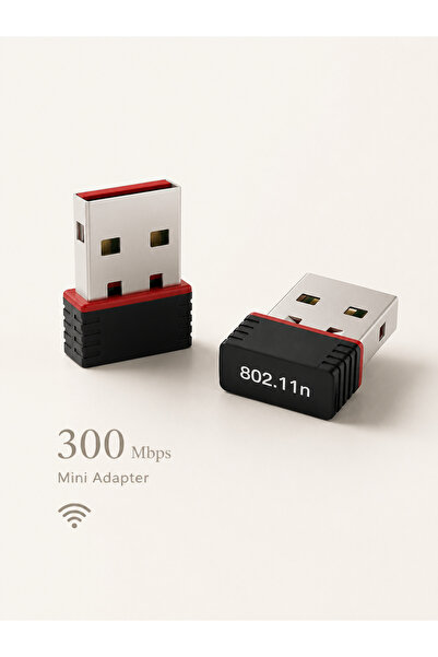 MVLH USB Wifi Adaptörü 802.11N Anten 300 Mbps USB Kablosuz Alıcı Dongle Ağ Ka...