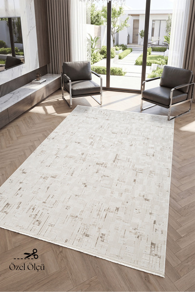SANRUGS Home & Living FLORANSA Kaymaz Tabanlı ve Yıkanabilir, İnce ve Yumuşak...