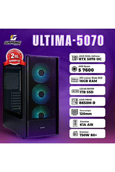GamingGenTR ULTIMA-5070 / AMD Ryzen 5 7600 / Asus Dual Geforce RTX 5070 12GB ...