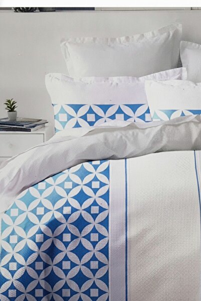 MILANO COLLECTION Set Lenjerie Pat Dublu 100% Bumbac 51209 C10 Blue