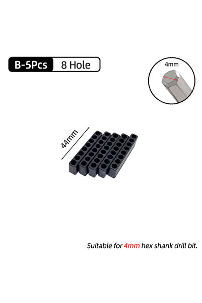 Choice8 B-5Pcs 8 Hole 5Pcs Set 6/8/10/12/15 Holes 6.35mm/4mm Hex Shank Screwd...