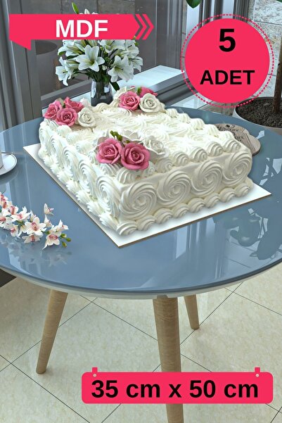 Kenzlife mdf pasta altlığı tek yüzü beyaz 35x50 dikdörtgen 05 adet kalınlık 2...
