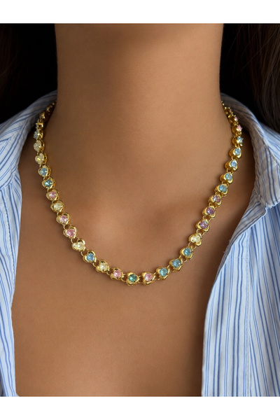 h&b design jewel Vip Kalpli Kristal Taşlı Kolye