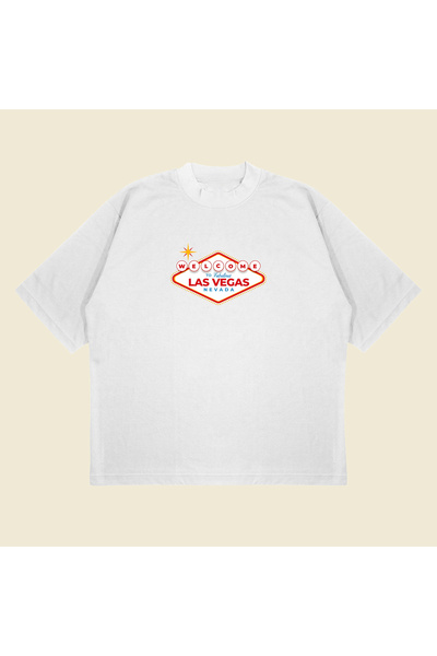 Tarzsokak Dobrodošli Las Vegas Štampano Oversize kroj Unisex Pamuk komad proz...
