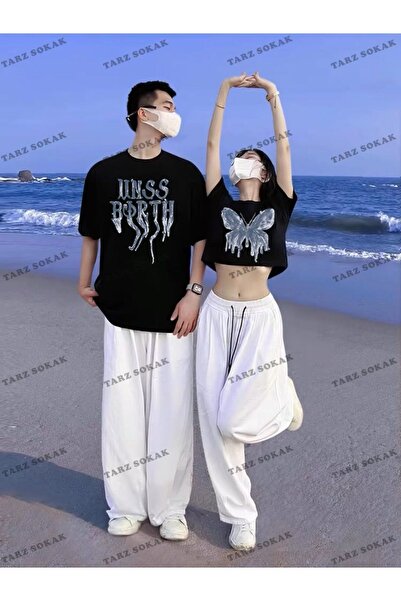 Tarzsokak 2 Adet Tir Harajuku Style Çift Sevgili Kombinleri Couple Clothing Y...