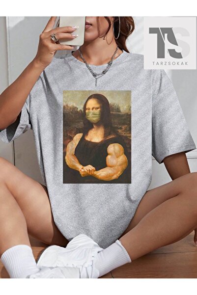 Tarzsokak Mona Lisa Sa deznom majica sa otvorenim ramenima