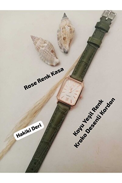 Brality Retro Vintage Model Rose Renk Kasa Kadın Kol Saati , HAKİKİ DERİ - KO...