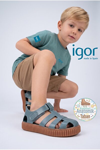 IGOR Yeşil Bebek Sandalet S10291 Nıco Caramelo