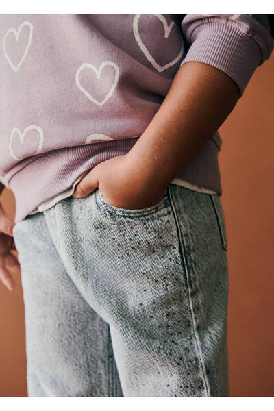 MANGO Baby Strass taş detaylı paperbag jean
